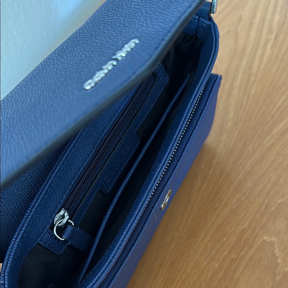 Calvin Klein Blue Shoulder Bag with Silver Hardware - Picture 7 of 9